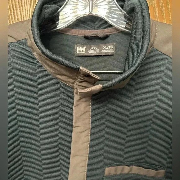 Helly Hansen Men’s Microfleece Quarter Snap Pullover Forest Green/Tan Size XL - Picture 2 of 11
